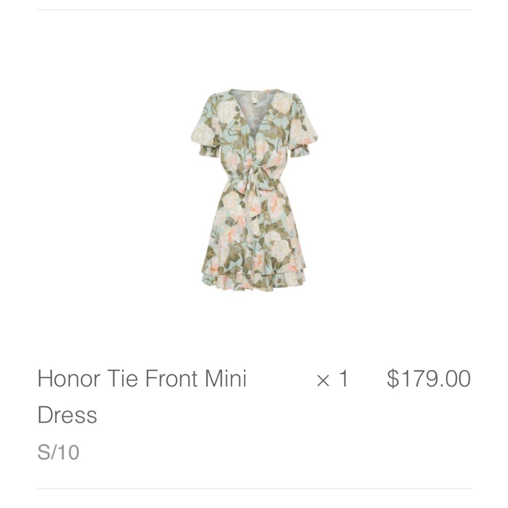 Kivari Honor Tie Front Mini Dress New without tags US size 6.